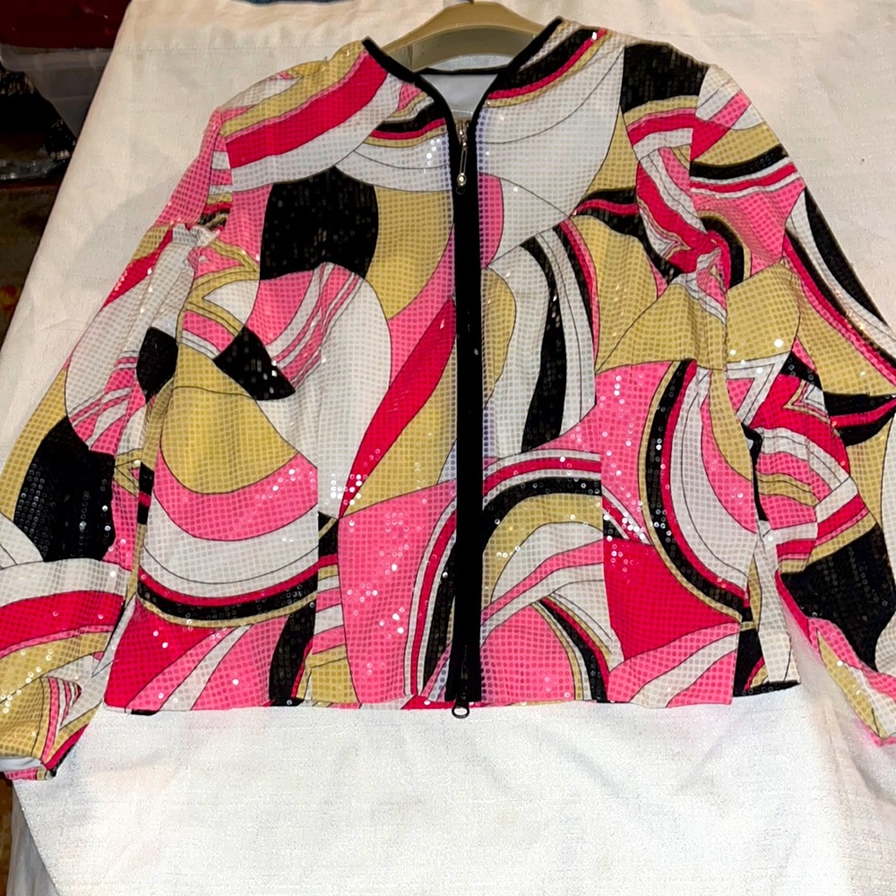 JOSEPH RIBHOFF VINTAGE SEQUIN ZIPPER JACKET BNWOT